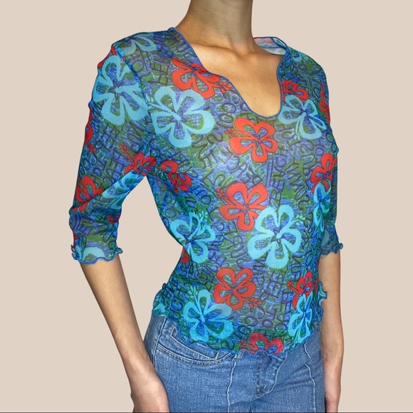 Vintage sheer floral top - Picture 1 of 4